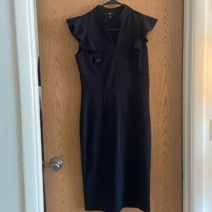 Black Dress with Ruffle Detail